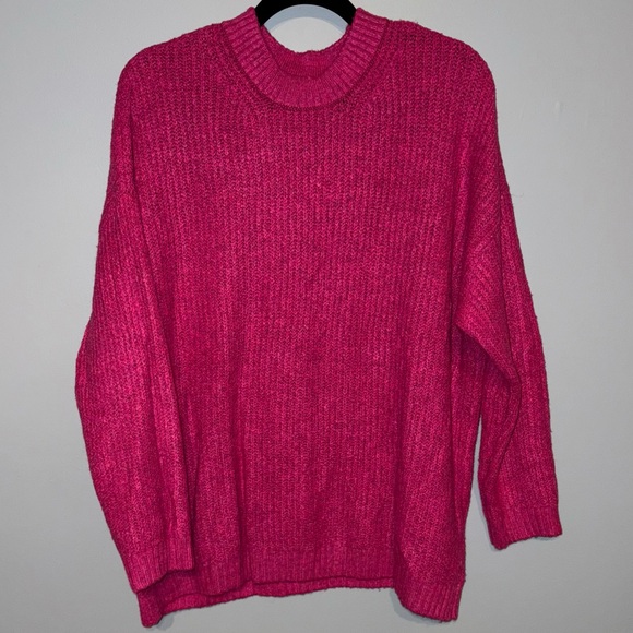 American Eagle Outfitters Sweaters - American Eagle | Vibrant Pink‎ Knit Sweater Mock Turtleneck Women’s Size Medium